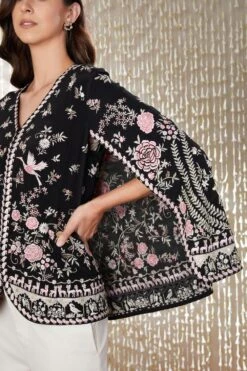 PATINE Black Shikargah Cape 13 PATINE Black Shikargah Cape -Divine Couture 16519 5