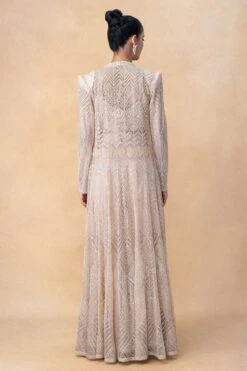 Ritika Mirchandani Pink & Gold Geometric Embellished Jacket Set -Divine Couture 16823rm1 5