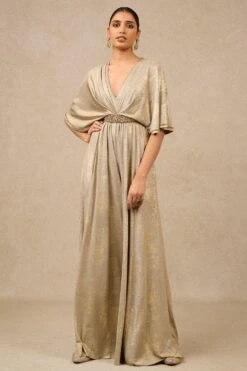 Tarun Tahiliani Oyster Flared Jumpsuit