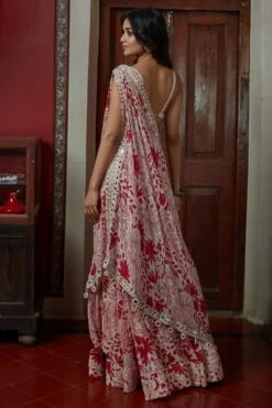 Arpita Mehta Sand & Red Gharara With Hand Embroidered Drape -Divine Couture 1702am07 4