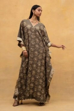 Heirloom By Rara Avis Olive Green Hamsa Motif Kaftan 8 Heirloom By Rara Avis Olive Green Hamsa Motif Kaftan -Divine Couture 171ra7 2