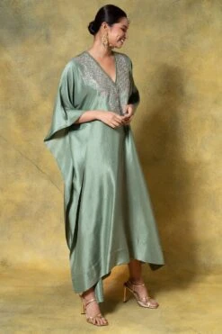 Jayanti Reddy Green Zardosi Embellished Kaftan -Divine Couture 17j423jr3 2