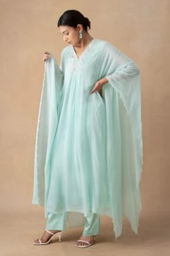 Ahilian Blue Floral Kaftan Set -Divine Couture 18124an20 3