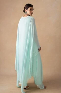 Ahilian Blue Floral Kaftan Set -Divine Couture 18124an20 5