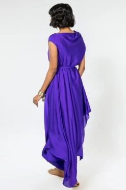 Stephany Purple Cowl Neck Dress With Slip 9 Stephany Purple Cowl Neck Dress With Slip -Divine Couture 181stp6 4