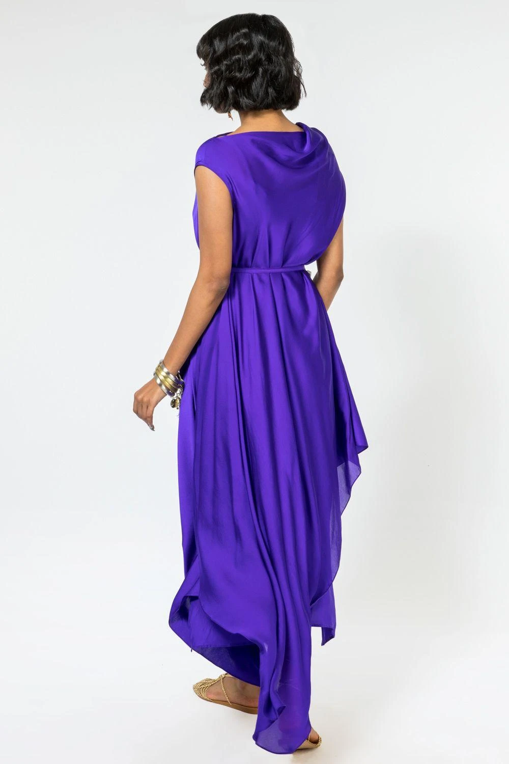 Stephany Purple Cowl Neck Dress With Slip 6 Stephany Purple Cowl Neck Dress With Slip - Image 4