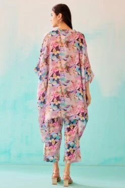 NORN Pink Floral Printed Short Kaftan -Divine Couture 1823nn39 4