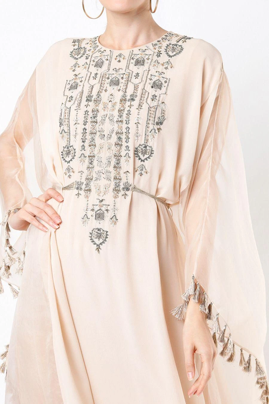 Payal Singhal Beige Embellished Kaftan 4 Payal Singhal Beige Embellished Kaftan - Image 2