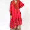 Divya Sheth Red Embroidered Kaftan & Pants Set -Divine Couture 191ds1 1