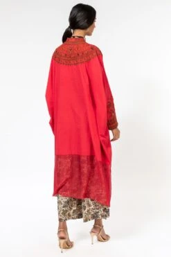 Divya Sheth Red Embroidered Kaftan & Pants Set -Divine Couture 191ds1 5