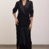 AK-OK By Anamika Khanna Black Draped Blazer Set -Divine Couture 19523ak32 1