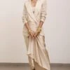AK-OK By Anamika Khanna Beige Draped Blazer Set -Divine Couture 19523ak35 1