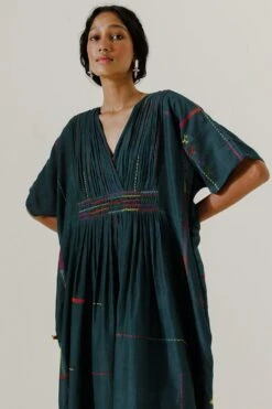 Sunira Designs Green Mool Kaftan Midi Dress -Divine Couture 197sun15 3