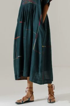 Sunira Designs Green Mool Kaftan Midi Dress -Divine Couture 197sun15 5
