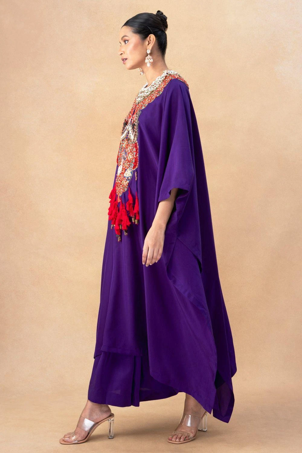 Anamika Khanna Purple Embellished Kaftan Set 4 Anamika Khanna Purple Embellished Kaftan Set - Image 2