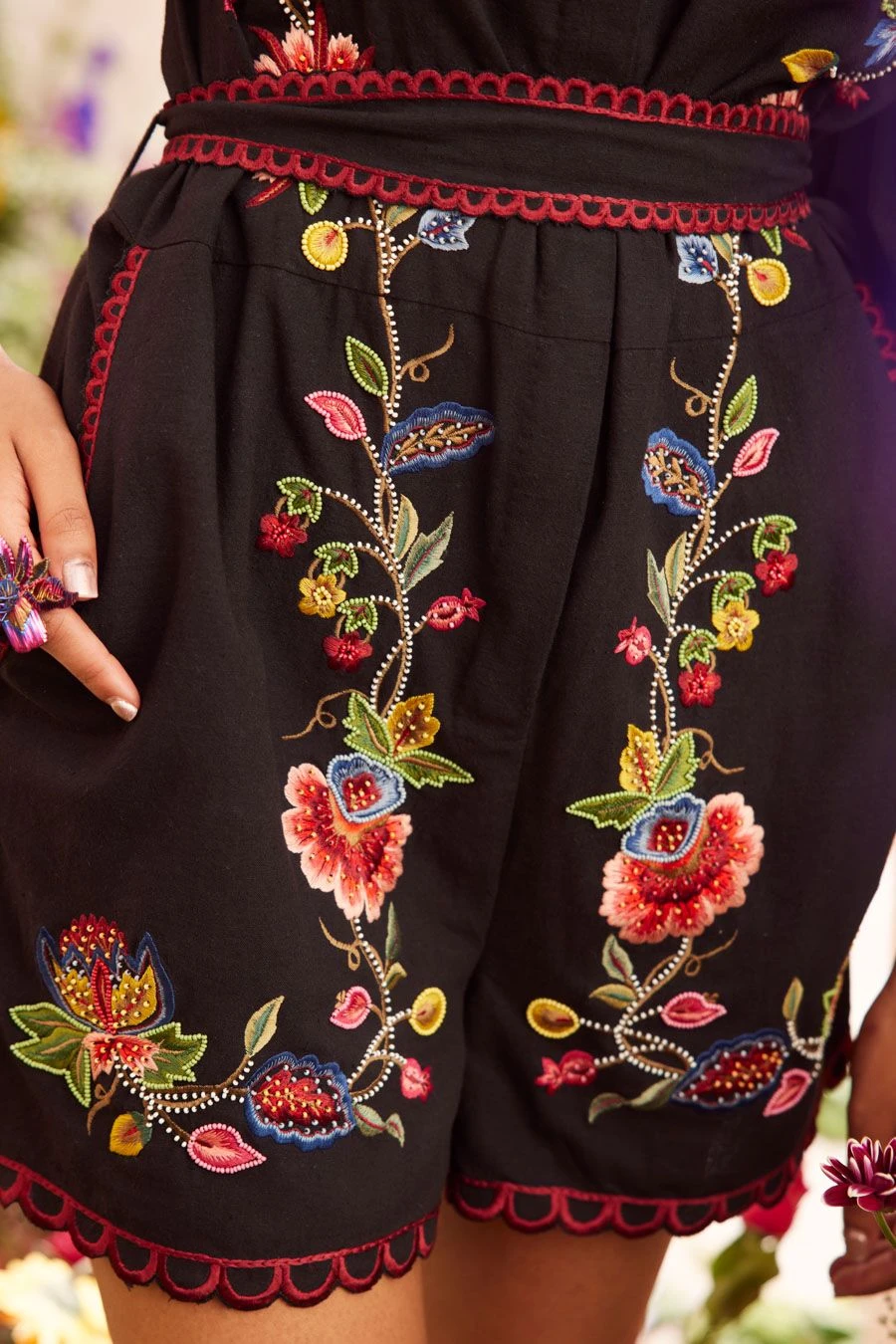 Chandrima Black Threadwork And Beadwork Playsuit 5 Chandrima Black Threadwork And Beadwork Playsuit - Image 3