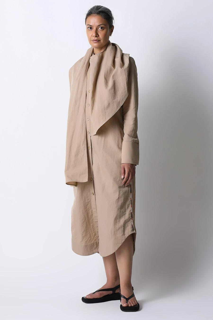 431-88 By Shweta Kapur Beige Scarf Dress 4 431-88 By Shweta Kapur Beige Scarf Dress - Image 2