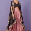 Anushree Reddy Black Floral Cape Set -Divine Couture 201023ar27 1