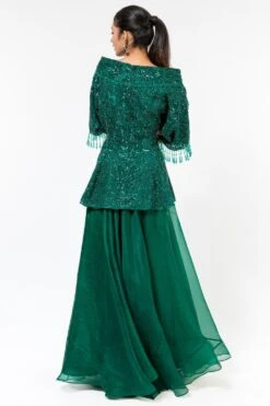 Asira Emerald Green Embellished Peplum & Sharara 11 Asira Emerald Green Embellished Peplum & Sharara -Divine Couture 2012asr3 5