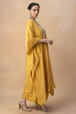 Jayanti Reddy Yellow Zardosi Work Kaftan -Divine Couture 20723jr2 3