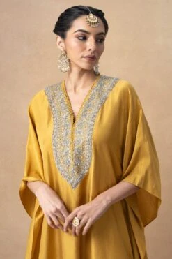 Jayanti Reddy Yellow Zardosi Work Kaftan -Divine Couture 20723jr2 4