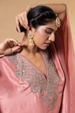 Jayanti Reddy Peach Zardosi Embroidered Kaftan -Divine Couture 2104jr05 4