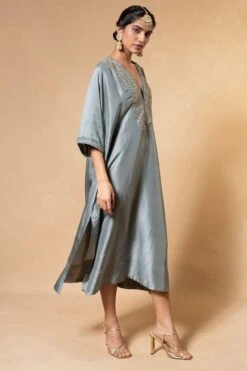 Jayanti Reddy Green Zardosi Embroidered Kaftan -Divine Couture 2104jr06 2