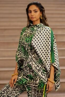 AK-OK By Anamika Khanna Camo Print Draped Jacket With Jogger Pants 8 AK-OK By Anamika Khanna Camo Print Draped Jacket With Jogger Pants -Divine Couture 2108akok89 3