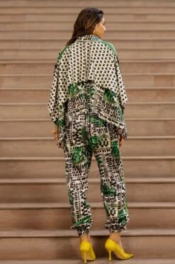 AK-OK By Anamika Khanna Camo Print Draped Jacket With Jogger Pants 9 AK-OK By Anamika Khanna Camo Print Draped Jacket With Jogger Pants -Divine Couture 2108akok89 4