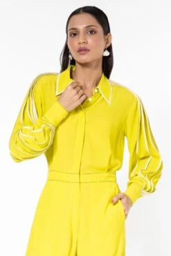 Bodice Lime Green Pleated Jumpsuit -Divine Couture 2111bo22 4