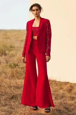 Mishru Red Lucia Jacket Set