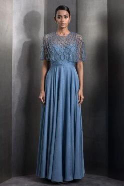 Rohit Gandhi + Rahul Khanna Turkish Blue Rhyolite Cape Kaftan