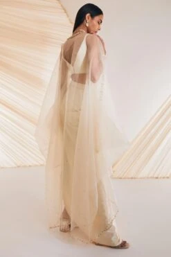 Divya Aggarwal Ivory Vivien Cape Set -Divine Couture 21723da13 5