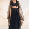 Divya Aggarwal Black Vivien Cape Set 2 Divya Aggarwal Black Vivien Cape Set -Divine Couture 21723da14 1