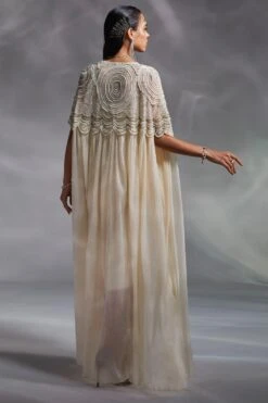 Divya Aggarwal Off White Hand Embellished Cape Set -Divine Couture 21723da5 5
