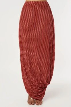 SVA Red Leaf Printed Cape Set -Divine Couture 219sva15 3