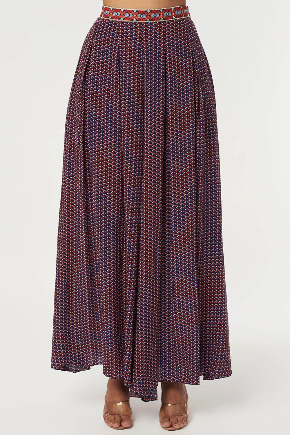 SVA Blue Leaf Printed Jacket Set 5 SVA Blue Leaf Printed Jacket Set - Image 3