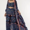 SVA Blue Butta Print Cape Set -Divine Couture 219sva30 1