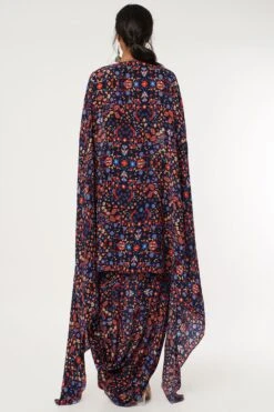 SVA Blue Jaal Print Cape Set -Divine Couture 219sva4 4