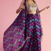 Payal Singhal Purple Embroidered Leheriya Cape Set -Divine Couture 221123ps03 1