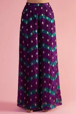 Payal Singhal Purple Embroidered Leheriya Cape Set -Divine Couture 221123ps03 3