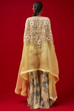 Bhumika Sharma Mint Blossom Printed Cape Set -Divine Couture 22323bs18 3