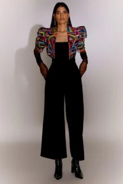 Mini Sondhi Bricks Cutwork Cropped Jacket & Jumpsuit Set