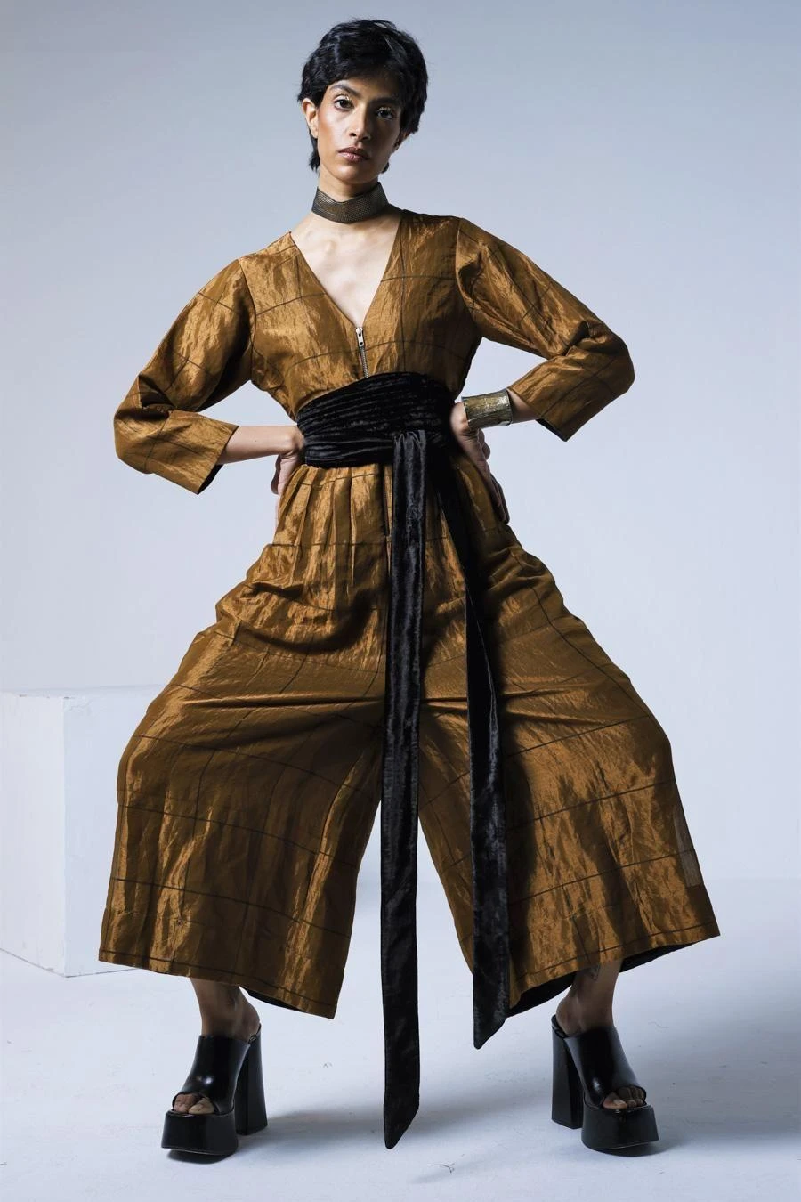 Shorshe Copper Volume Jumpsuit With A Belt 3 Shorshe Copper Volume Jumpsuit With A Belt