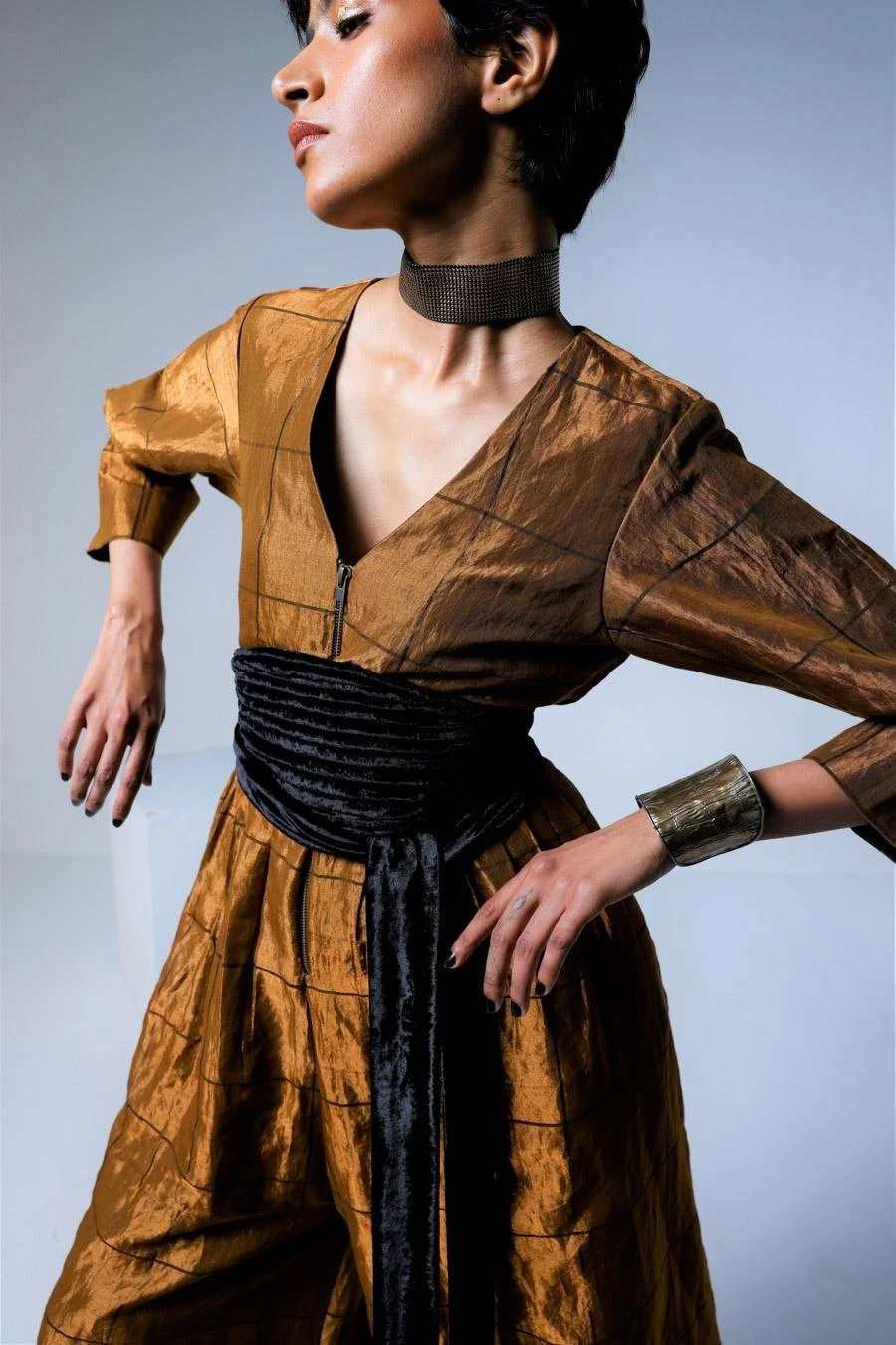 Shorshe Copper Volume Jumpsuit With A Belt 4 Shorshe Copper Volume Jumpsuit With A Belt - Image 2