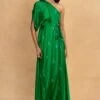 Stephany Green Tie & Dye One Shoulder Dress -Divine Couture 230523sy01 1