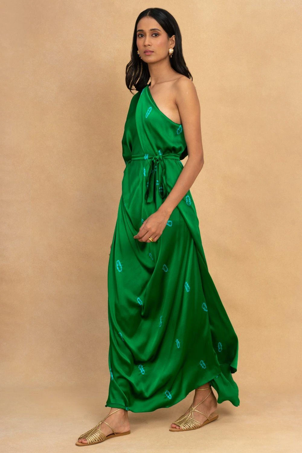 Stephany Green Tie & Dye One Shoulder Dress 4 Stephany Green Tie & Dye One Shoulder Dress - Image 2