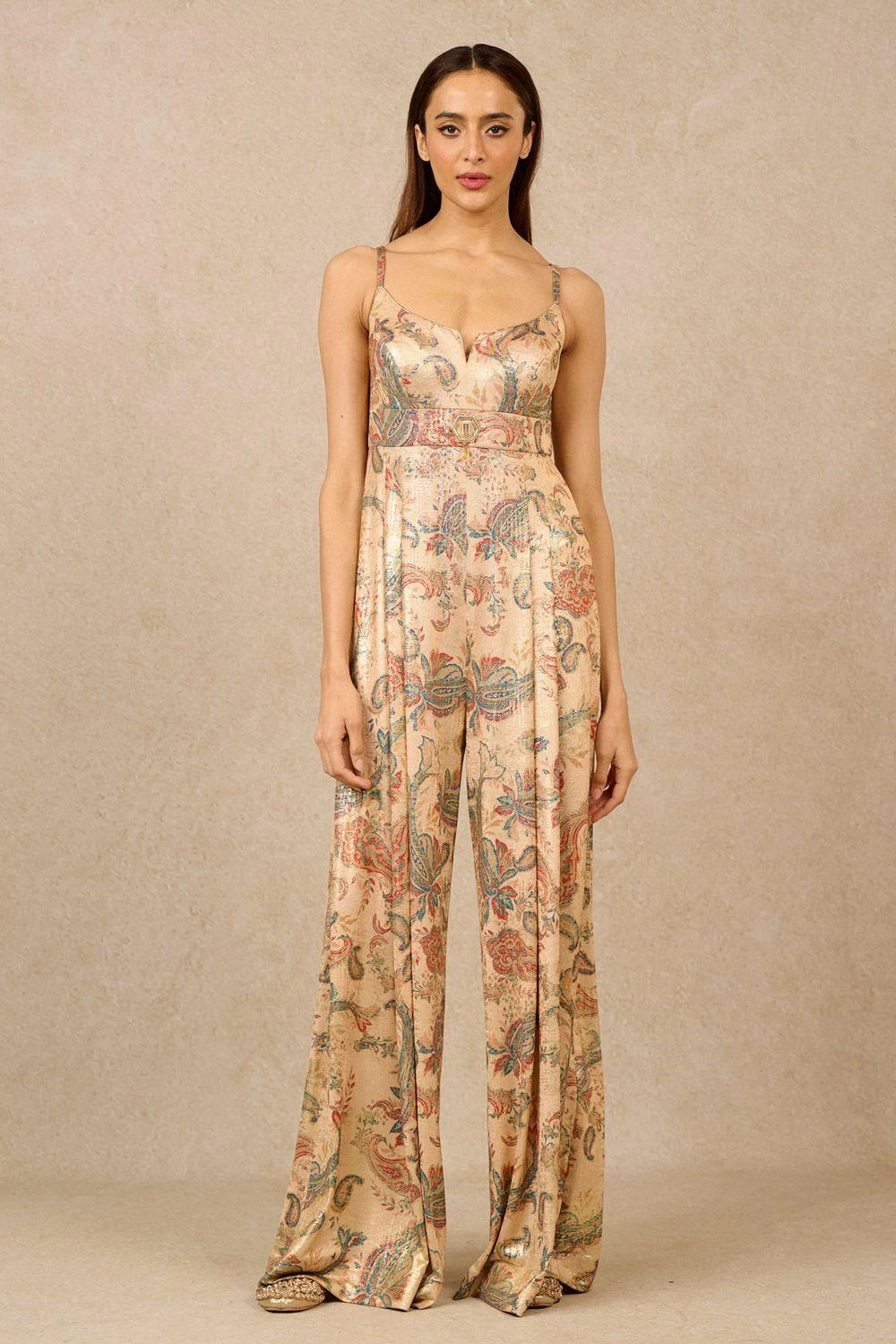 Tarun Tahiliani Multicoloured Paisley Printed Jumpsuit 3 Tarun Tahiliani Multicoloured Paisley Printed Jumpsuit