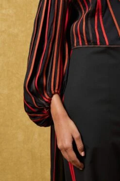 Bodice Black Pleated Jumpsuit With A Drape -Divine Couture 23bo10 4