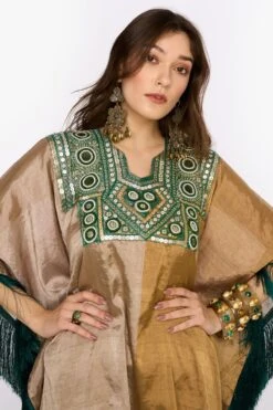 Heirloom By Rara Avis Antique Gold Hand Embellished Kaftan -Divine Couture 23rh31 3